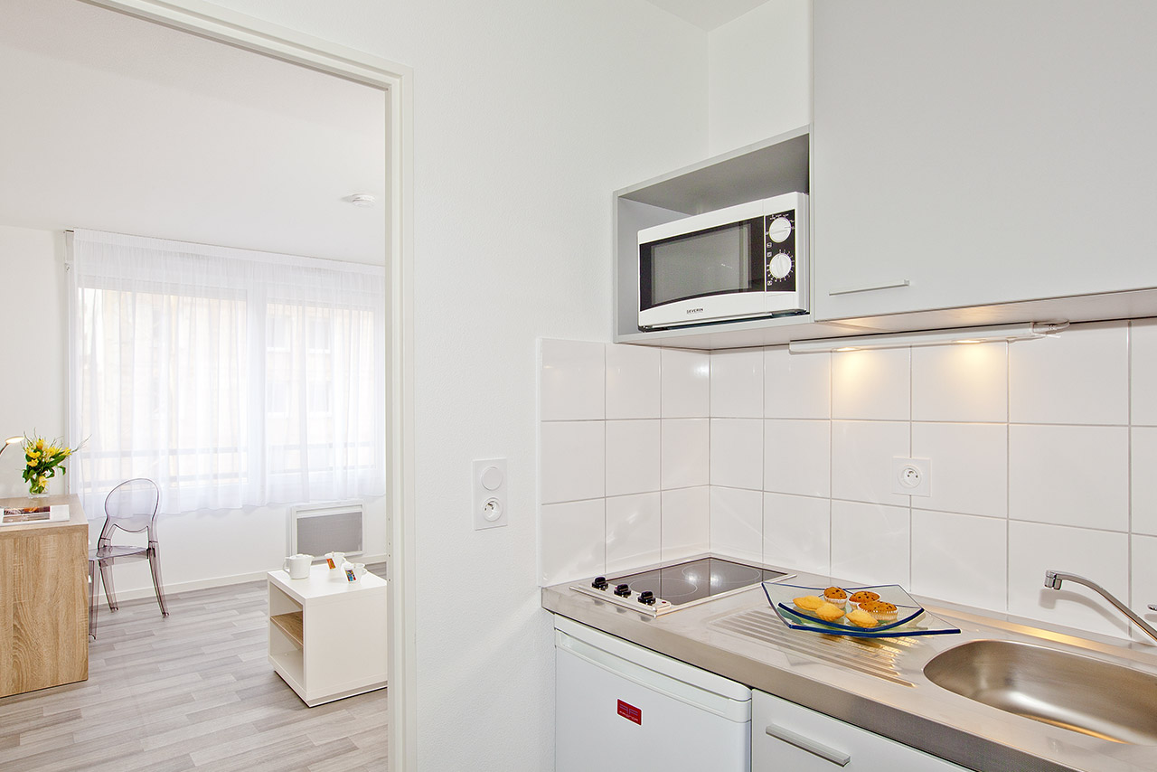 Cuisine équipée du logement, Les Estudines Les Cézeaux à Clermont-Ferrand
